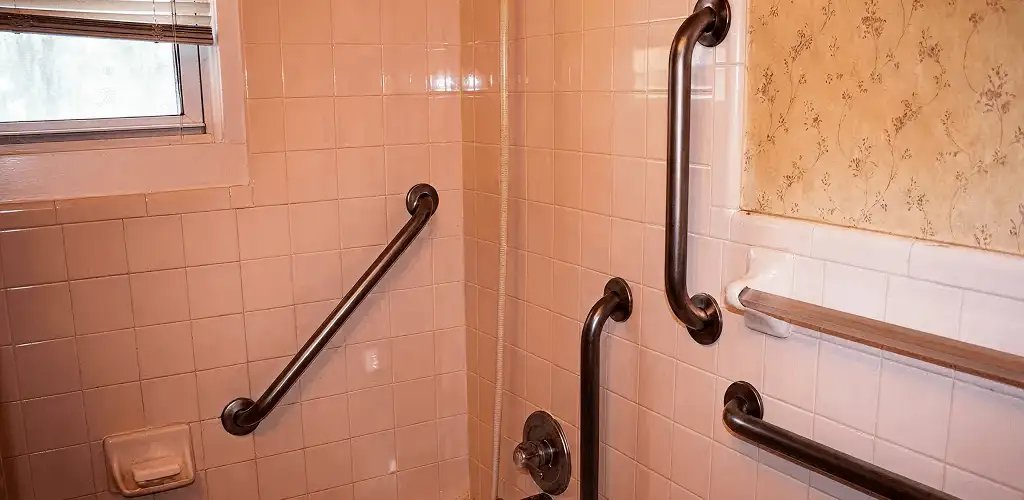 Shower grab bar installation for bathroom safety and accessibility in Peoria, IL