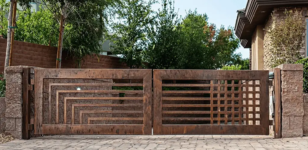 Custom driveway gate installation for a home entrance in Peoria, IL