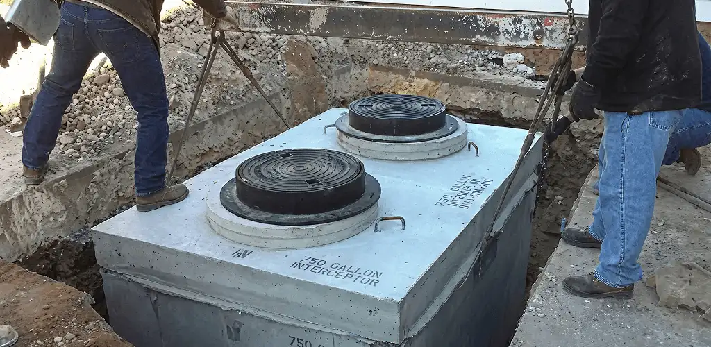 Grease trap installation for a commercial property drainage system in Peoria, IL