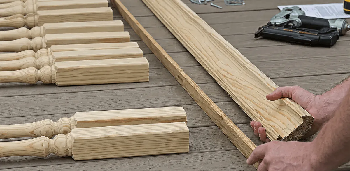 Handrail installation materials and wood components for stair rail work in Peoria, IL